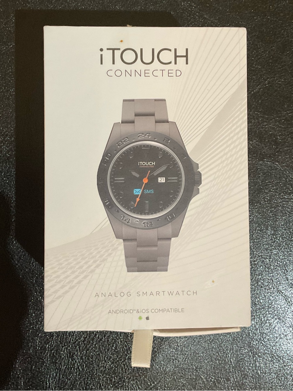 iTOUCH connected Analog Smartwatch Gray with Orange second hand size large - Picture 2 of 2